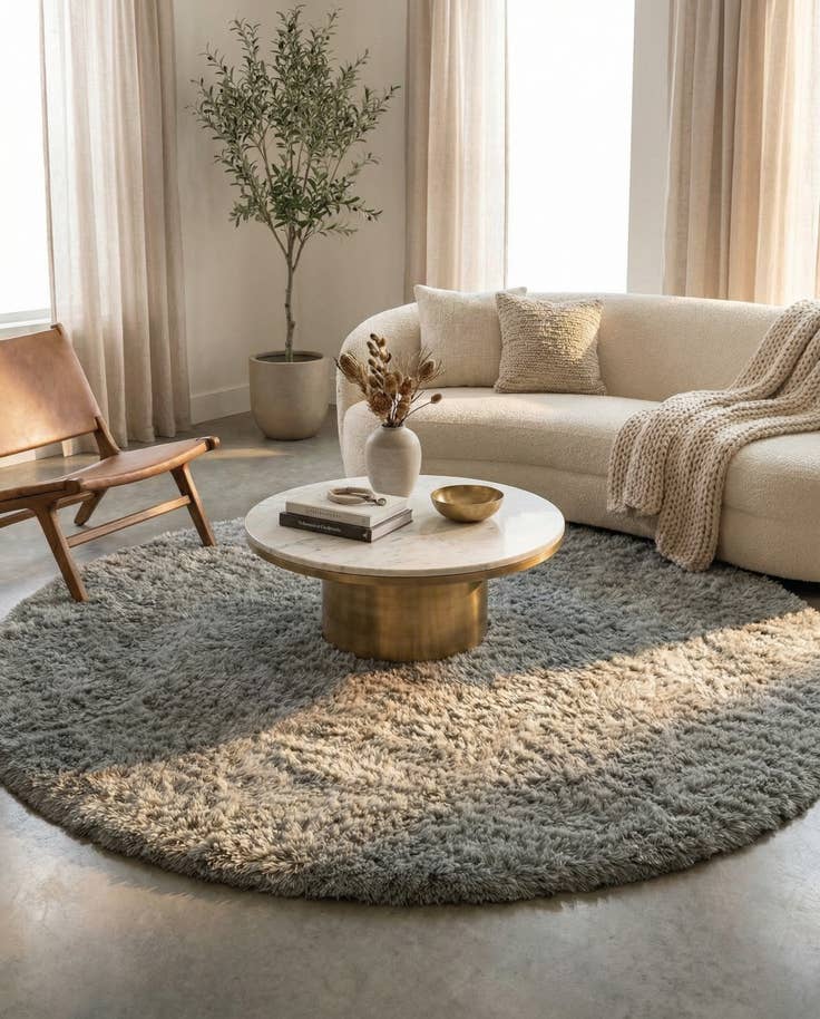 Vue détaillée : 245cm x 245cm Infinity Shag Tapis Rond