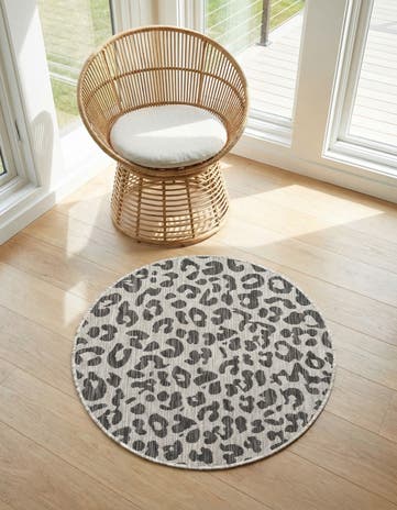 3' x 3' Easy-Clean Safari Indoor / Outdoor Round Rug