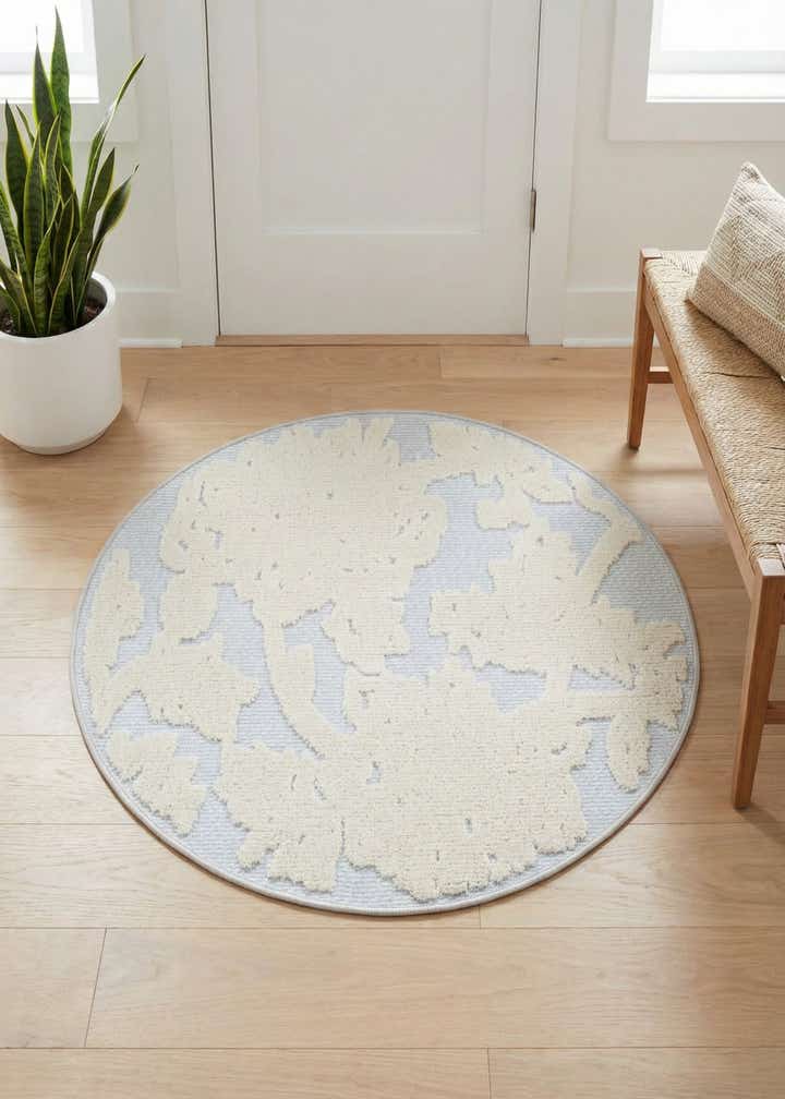 3' 3 x 3' 3 Easy-Clean Aruba Indoor / Outdoor Round Rug