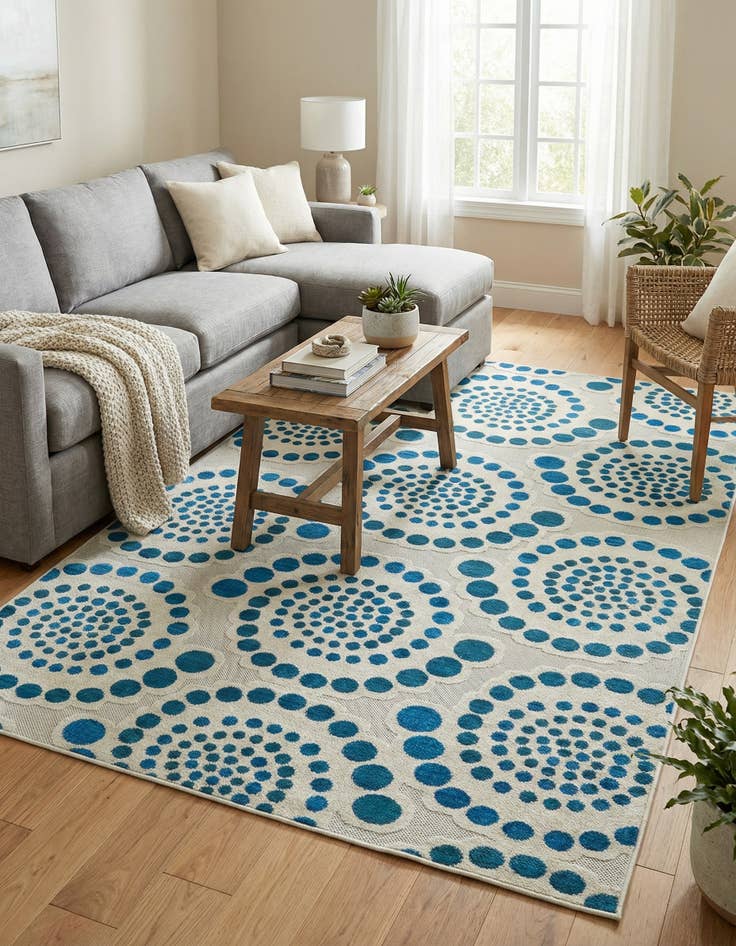 Detail image of 5' x 8' Washable Modern Indoor / Outdoor Rug