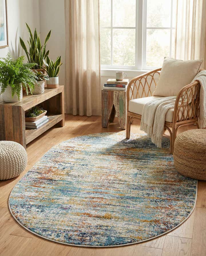 3' 7 x 5' 3 Malibu Oval Rug