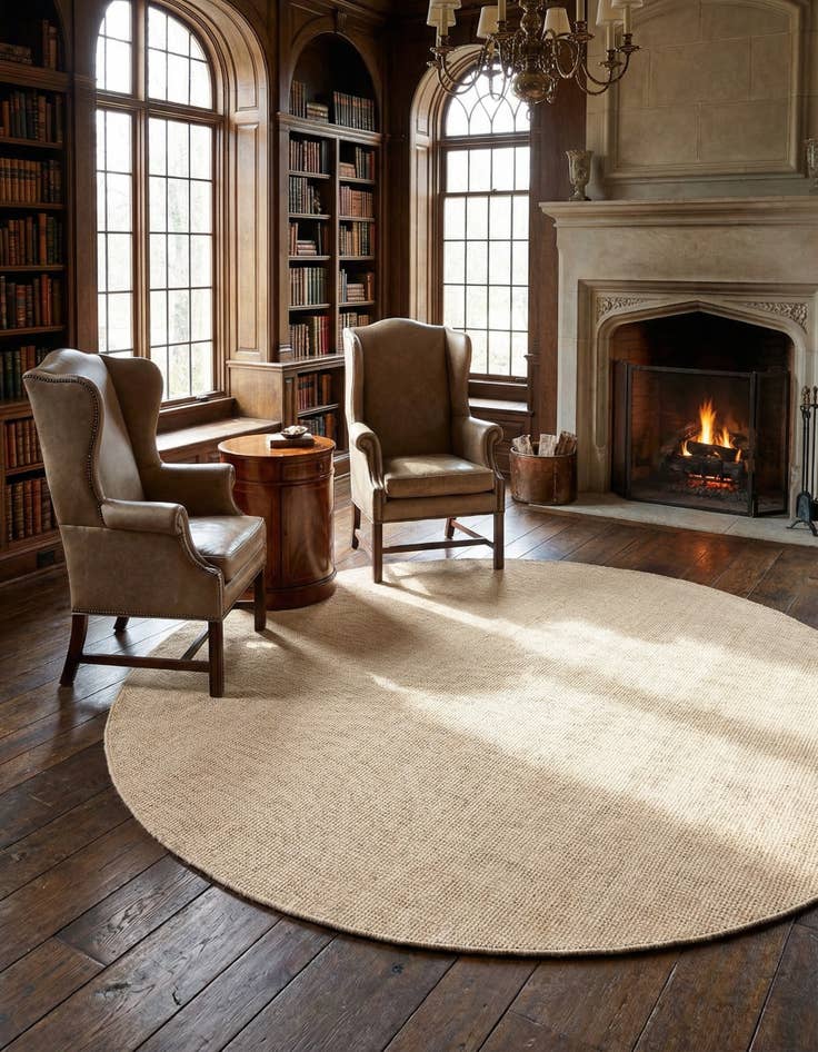 Detail image of 7' 10 x 7' 10 Hand Woven Jill Zarin English Manor Wool Round Rug