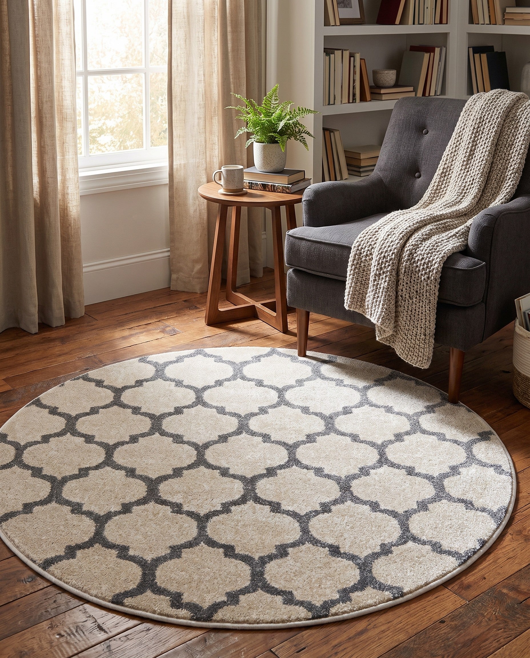 3' x 3' Trellis Round Rug