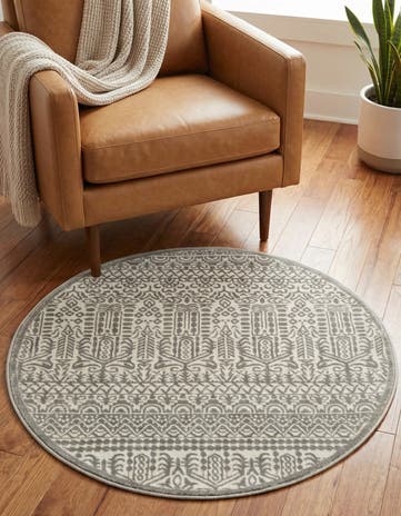 Gray Uptown Cloisters Round Rug