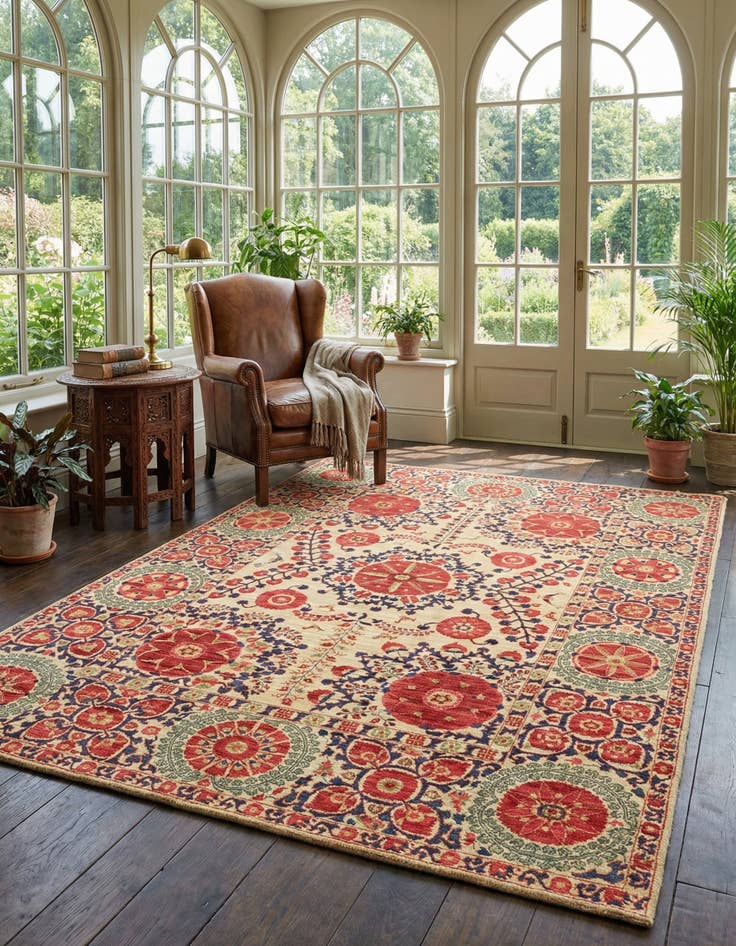 Detail image of 6' 1 x 8' 1 Hand Knotted Ariana Ziegler Oriental Rug