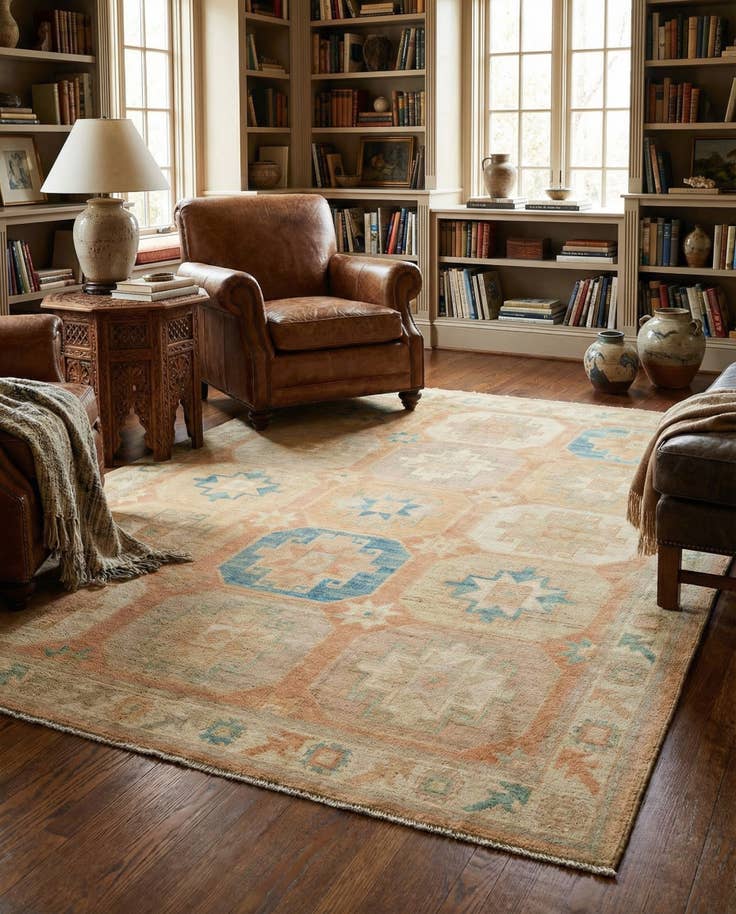 Detail image of 7' 11 x 9' 11 Hand Knotted Oushak Wool Rug