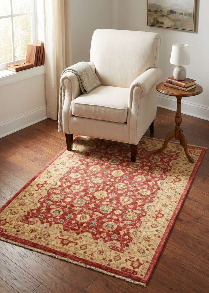 3' 5 x 5' Hand Knotted Peshawar Ziegler Rug