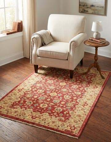 3' 5 x 5' Hand Knotted Peshawar Ziegler Rug