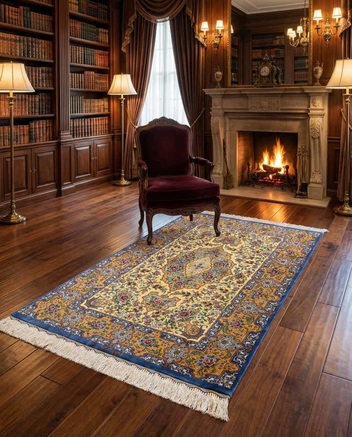 100cm x 155cm Ghom Silk Teppich