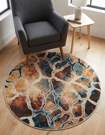 Brick Red Gossamer Round Rug