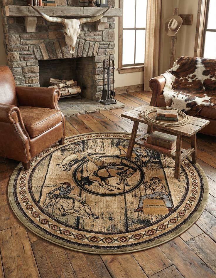 Detail image of 5' 3 x 5' 3 Pioneer Round Rug