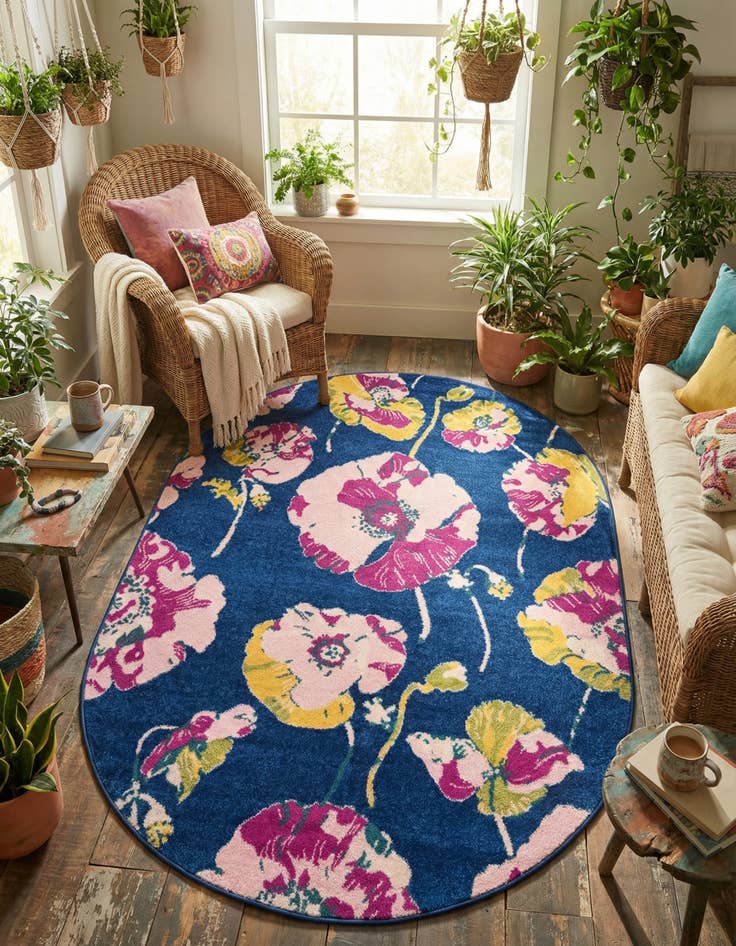 Detail image of 5' 3 x 7' 10 Bloom Oval Rug