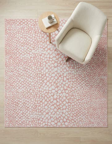 Rose Pink Kamala Washable Square Rug