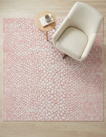 Rose Pink Kamala Washable Square Rug