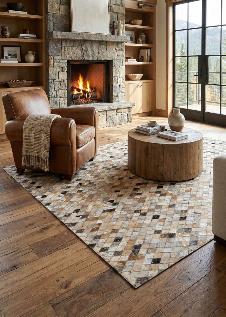 5' 1 x 7' 9 Cowhide - Patchwork Rug