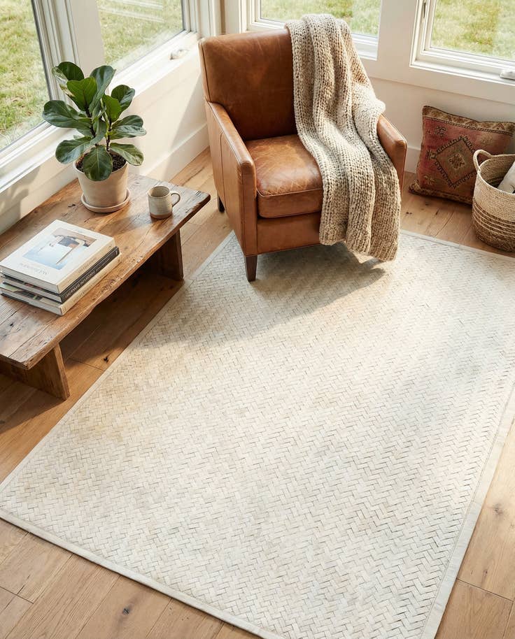 Detail image of 4' x 6' Cowhide Leather Rug