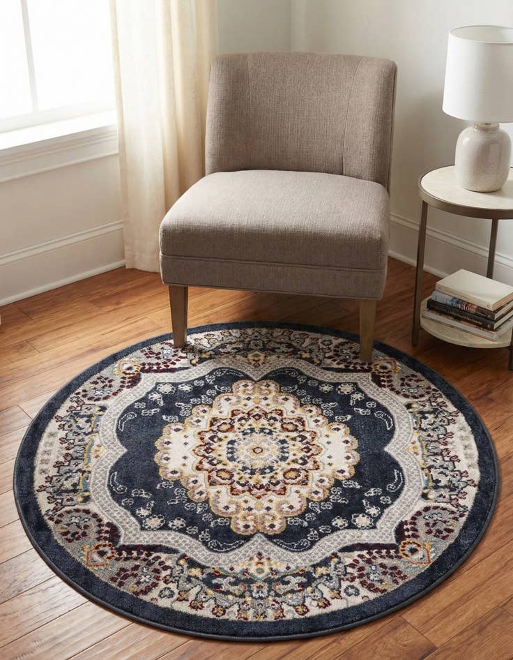 Detail image of 3' 3 x 3' 3 Kamala Washable Round Rug