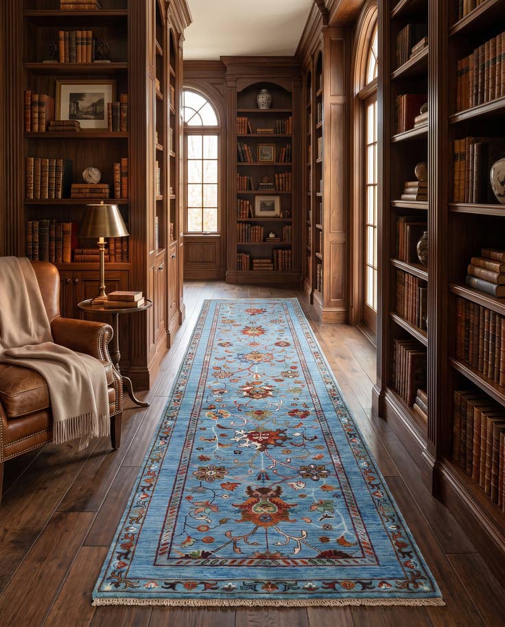 Detail image of 80cm x 305cm Hand Knotted Ariana Ziegler Runner Rug