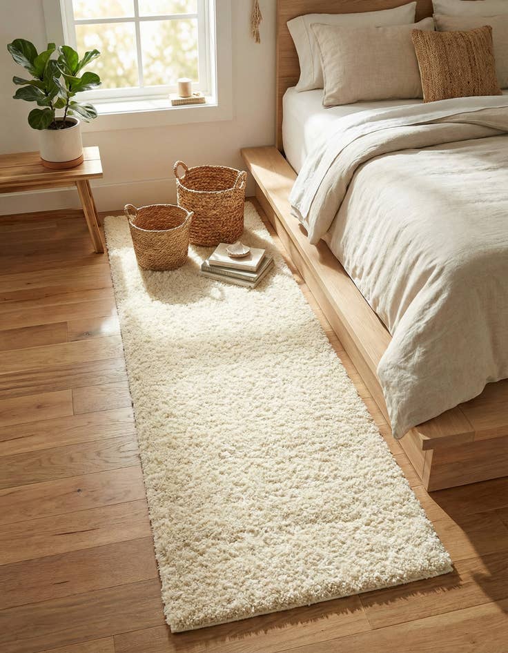 Detail image of 2' x 8' Solid Shag Runner Rug