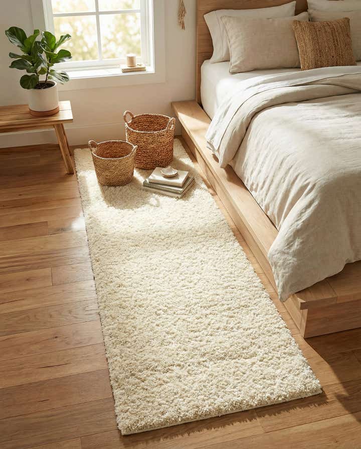 2' x 8' Solid Shag Runner Rug