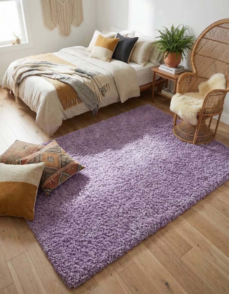 Detail image of 5' 3 x 8' Solid Shag Rug