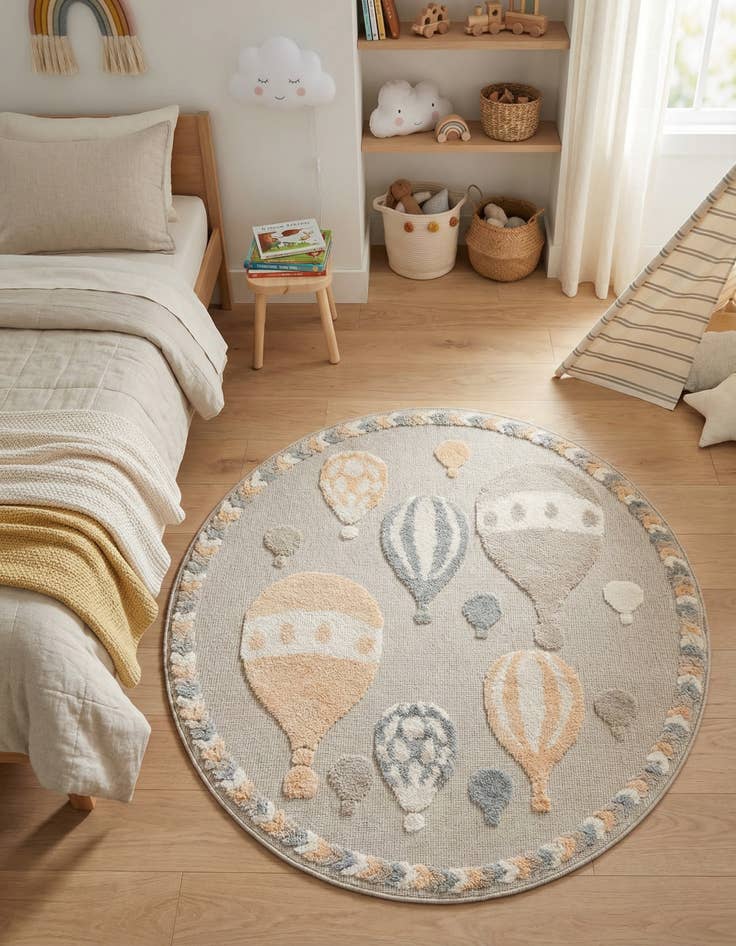 Detail image of 5' x 5' Whimsy Kids Round Rug