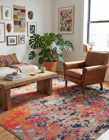 7' 10 x 7' 10 Washable Vivid Square Rug