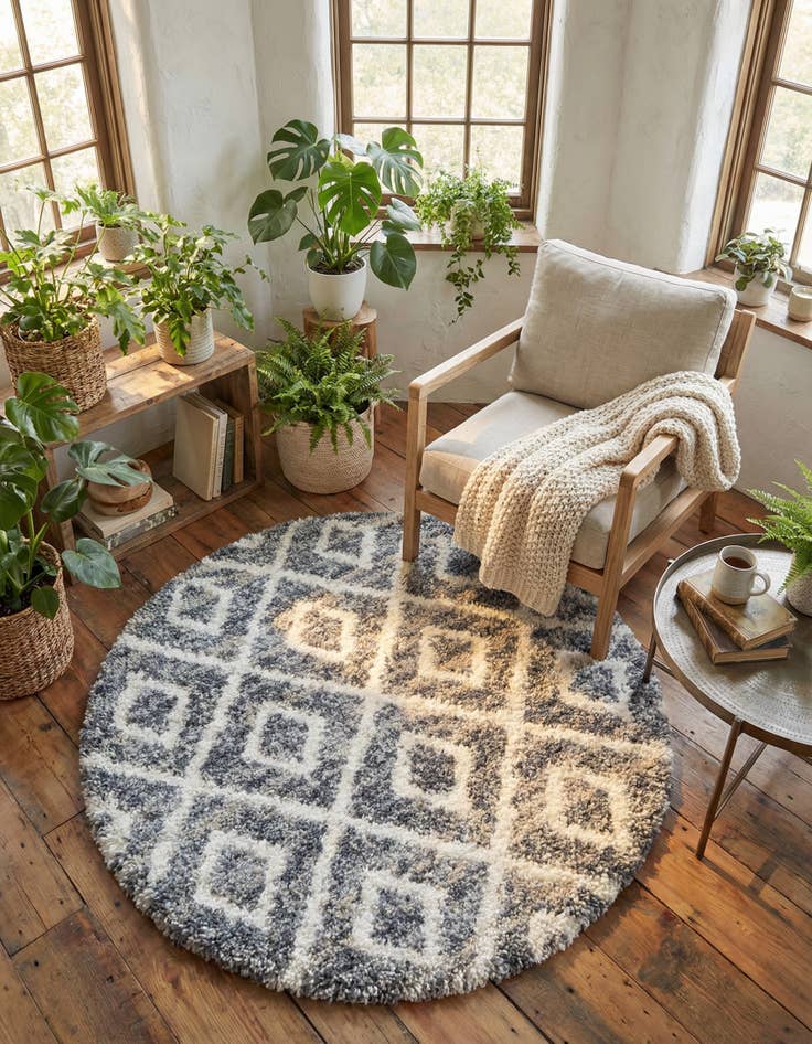 Detail image of 5' x 5' Lagom Shag Round Rug