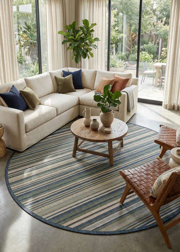 12' x 12' Easy-Clean Baja Indoor / Outdoor Round Rug