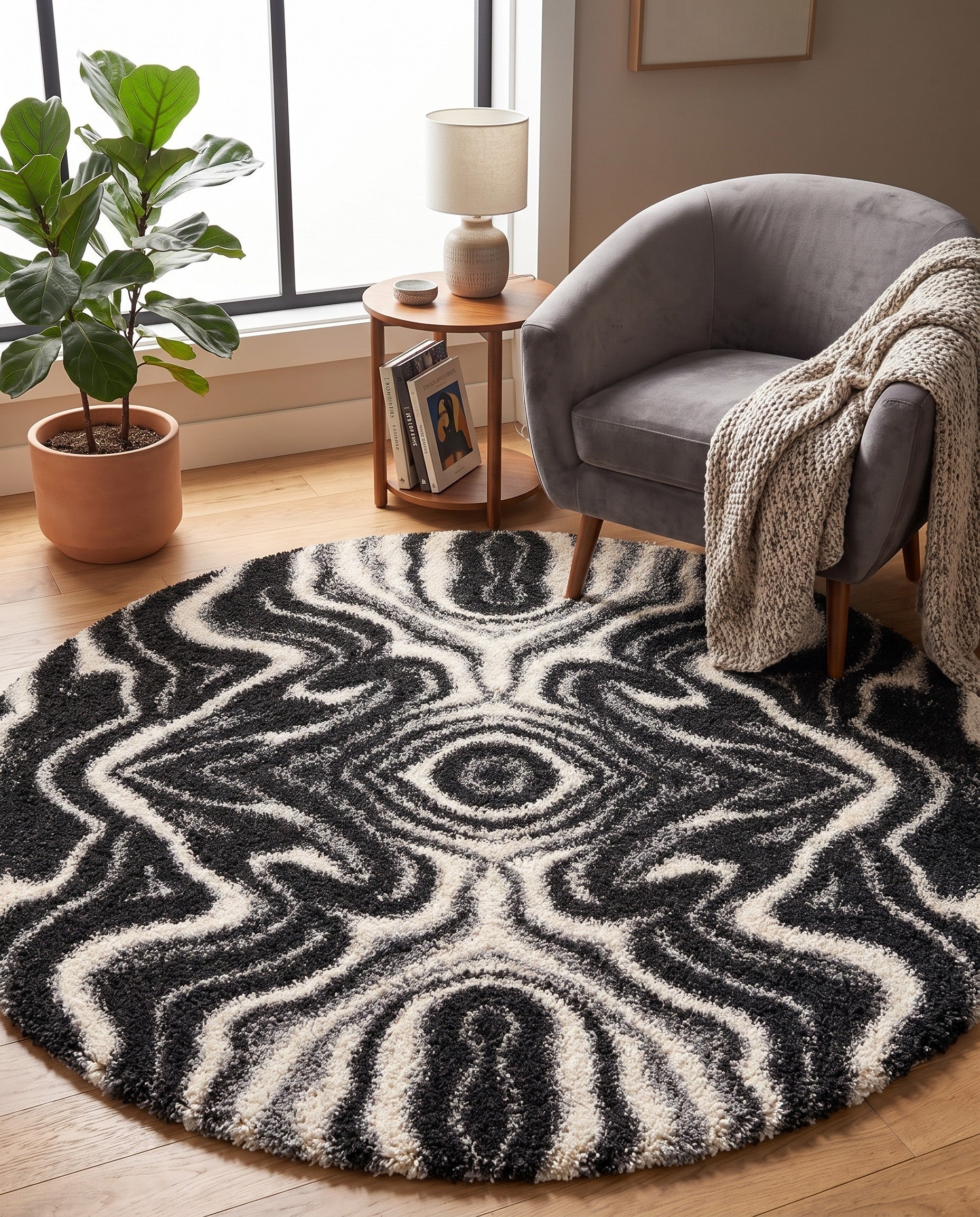 8' x 8' Athena Shag Round Rug