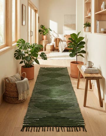 2' 8 x 9' Hand Woven Chindi Cotton Runner Rug