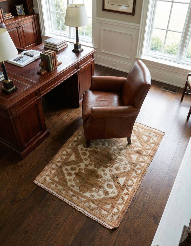 Detail image of 3' 1 x 4' 3 Hand Knotted Ultra Vintage Persian Wool Rug