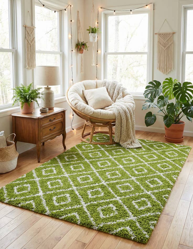 Detail image of 6' x 9' Lattice Shag Rug