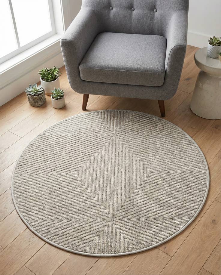 Detail image of 3' x 3' Easy-Clean Sabrina Soto Indoor / Outdoor Round Rug