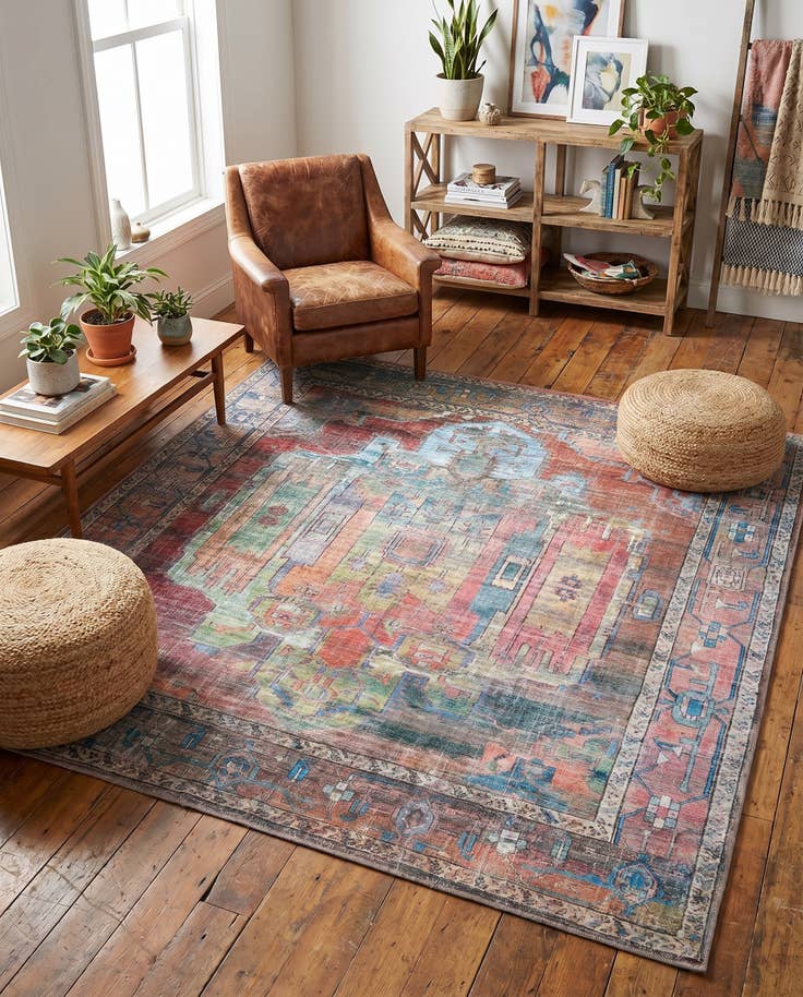Detail image of 6' x 6' Washable Maahru Square Rug