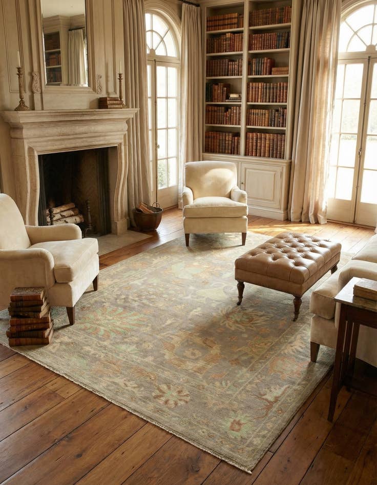 Detail image of 8' x 9' 11 Hand Knotted Oushak Wool Rug