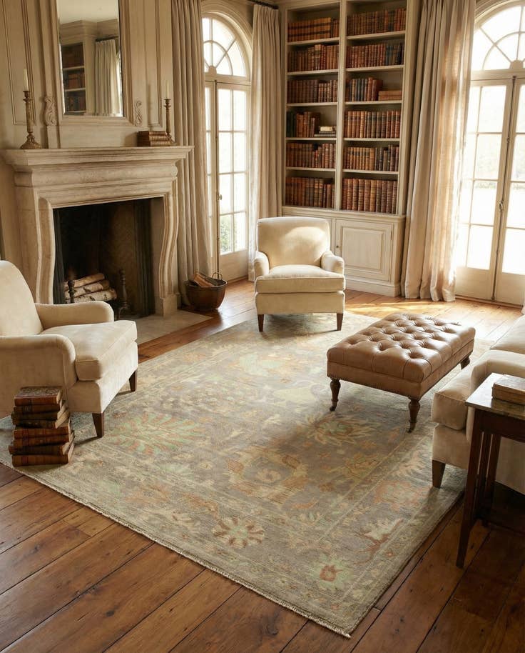 Detail image of 8' x 9' 11 Hand Knotted Oushak Wool Rug