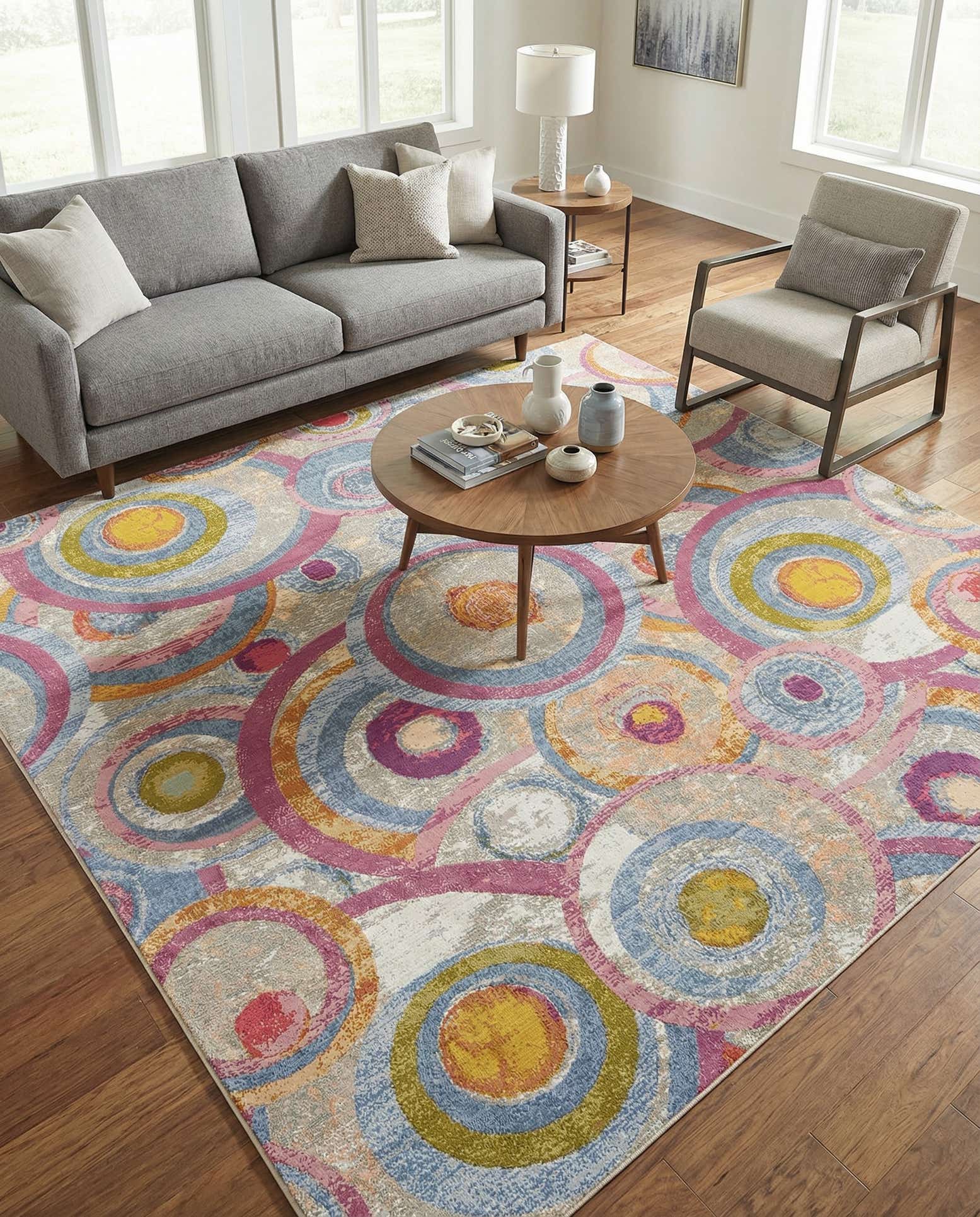 10' x 10' Easy-Clean Modern Indoor / Outdoor Square Rug