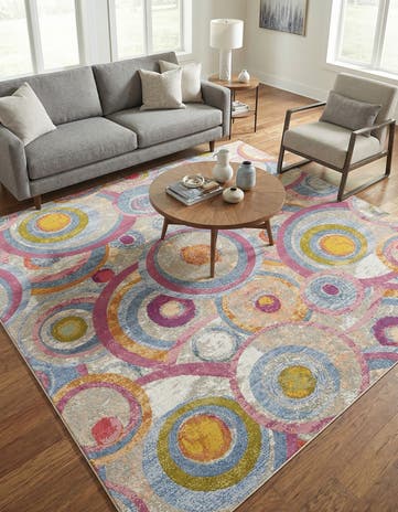 10' x 10' Easy-Clean Modern Indoor / Outdoor Square Rug