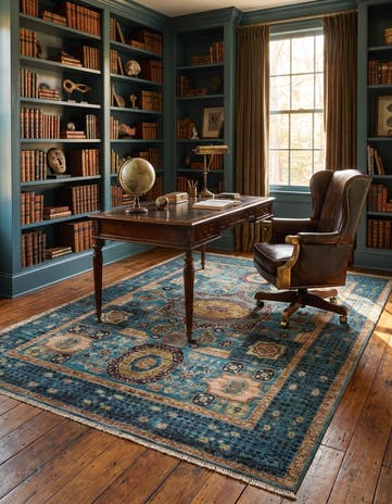 5' 1 x 6' 11 Hand Knotted Mamluk Ziegler Rug