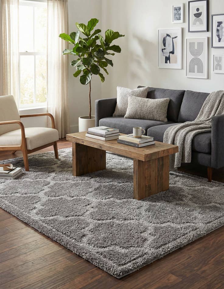 Detail image of 5' x 8' Lattice Shag Rug