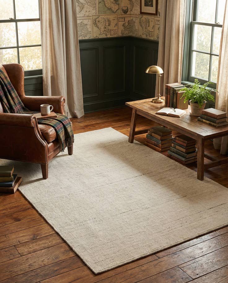 Detail image of 4' 1 x 6' 1 Hand Woven Jill Zarin English Manor Farmhouse Wool Rug