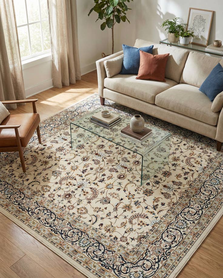 Detail image of 7' 10 x 8' Nain Design Square Rug