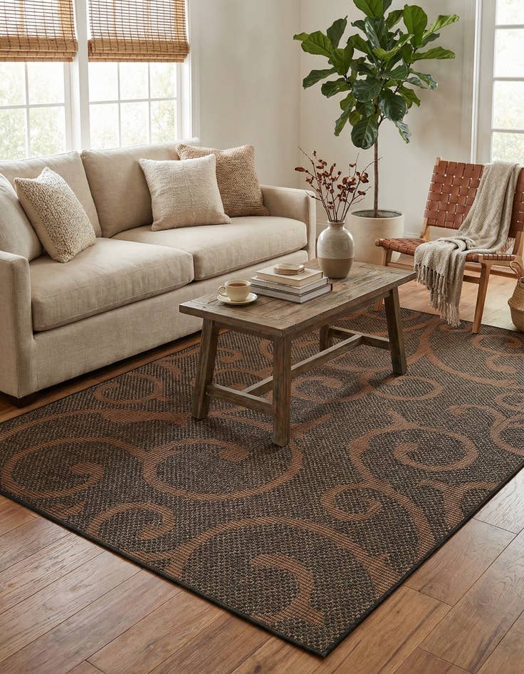 Detail image of 5' x 8' Washable Botanical Indoor / Outdoor Rug