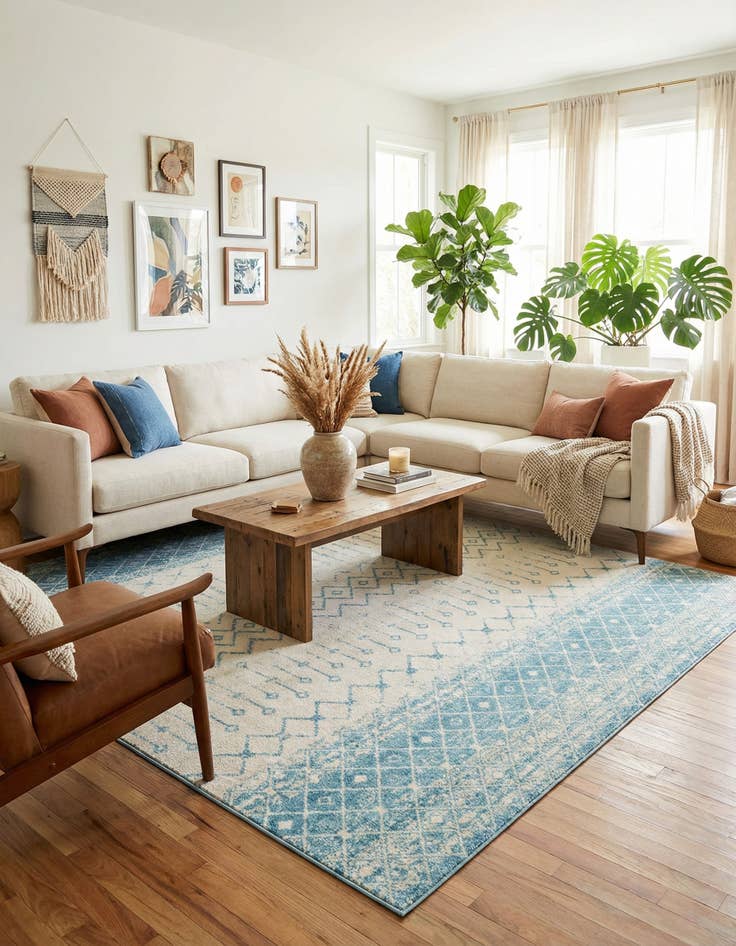 Detail image of  10' 8 x 14' Moroccan Trellis Rug