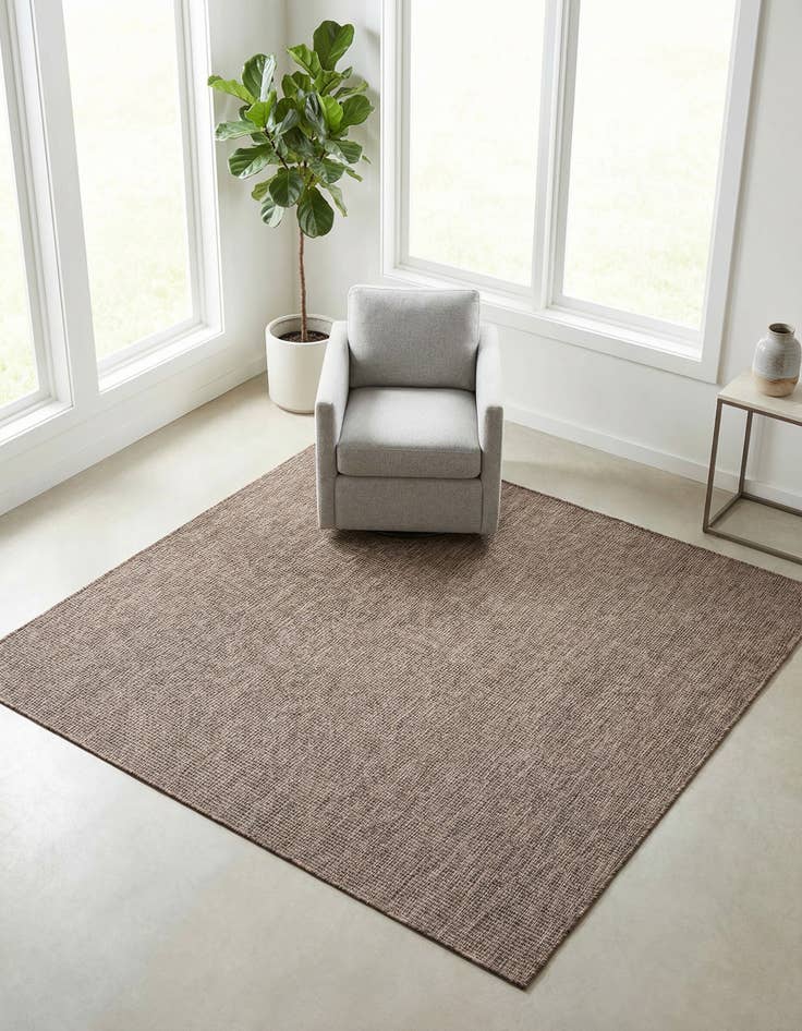 Detail image of 6' x 6' Washable Solid Indoor / Outdoor Square Rug