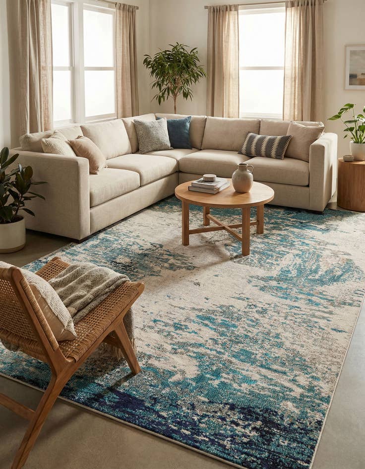 Detail image of 9' x 12'  Washable Vivid Rug