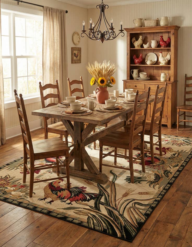 Detail image of  9' x 12' Pastoral Rug