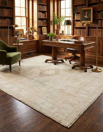 8' 9 x 9' 9 Hand Knotted Oushak Wool Rug