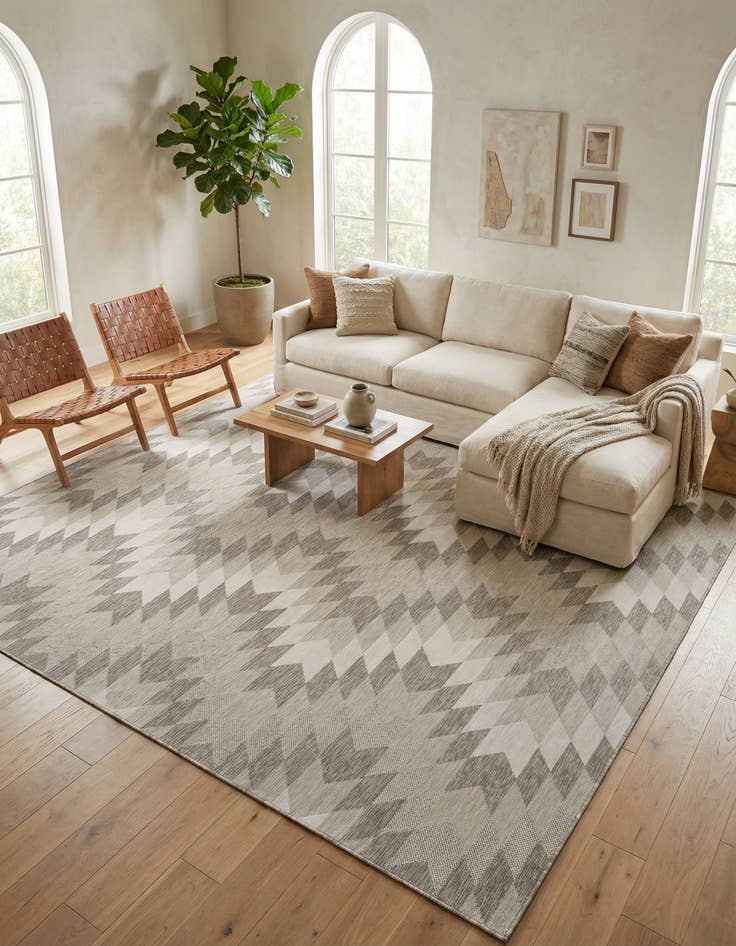 Detail image of 13' x 13'  Washable Modern Indoor / Outdoor Square Rug